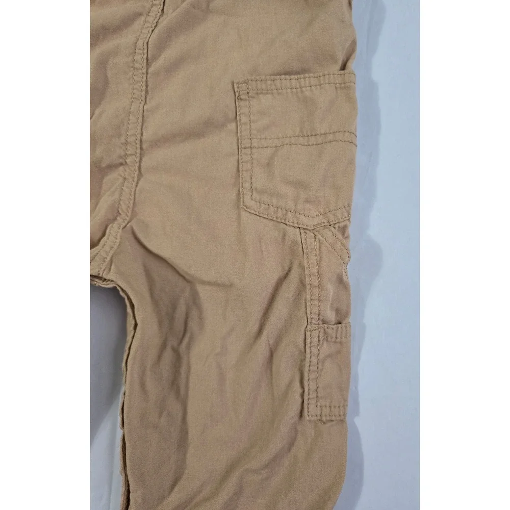 OshKosh Bgosh Toddler Boys Khaki Canvas Overalls Tan 18M 1T273010